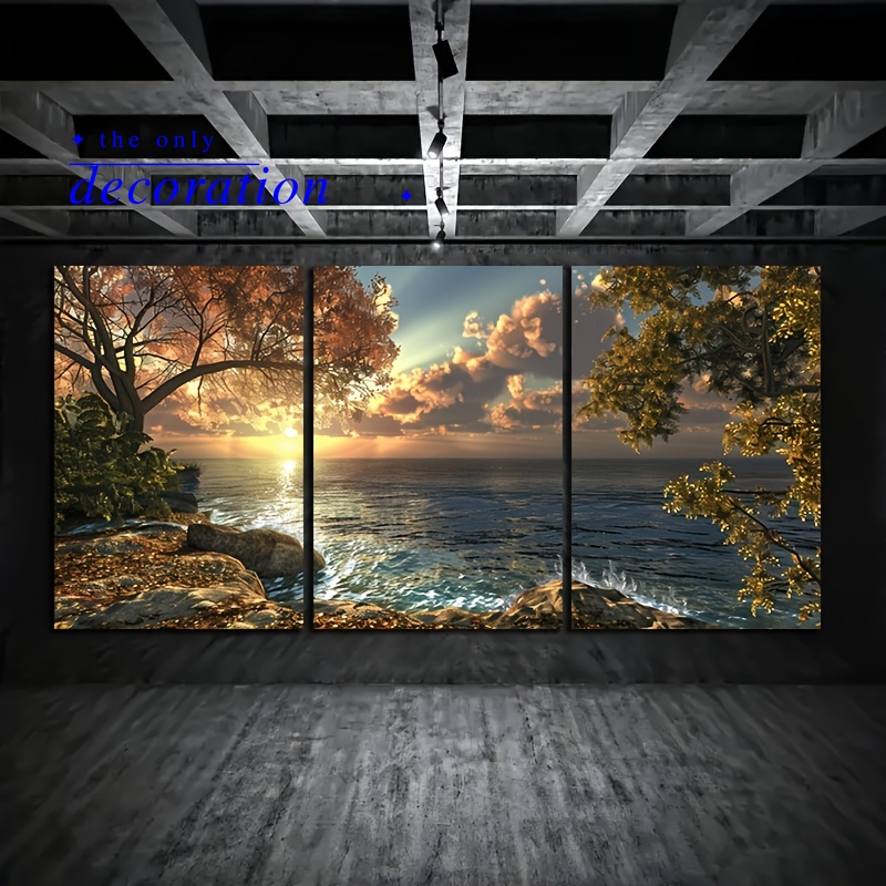 Abstract Canvas Set - Conjunto de 3 lienzos enmarcados para