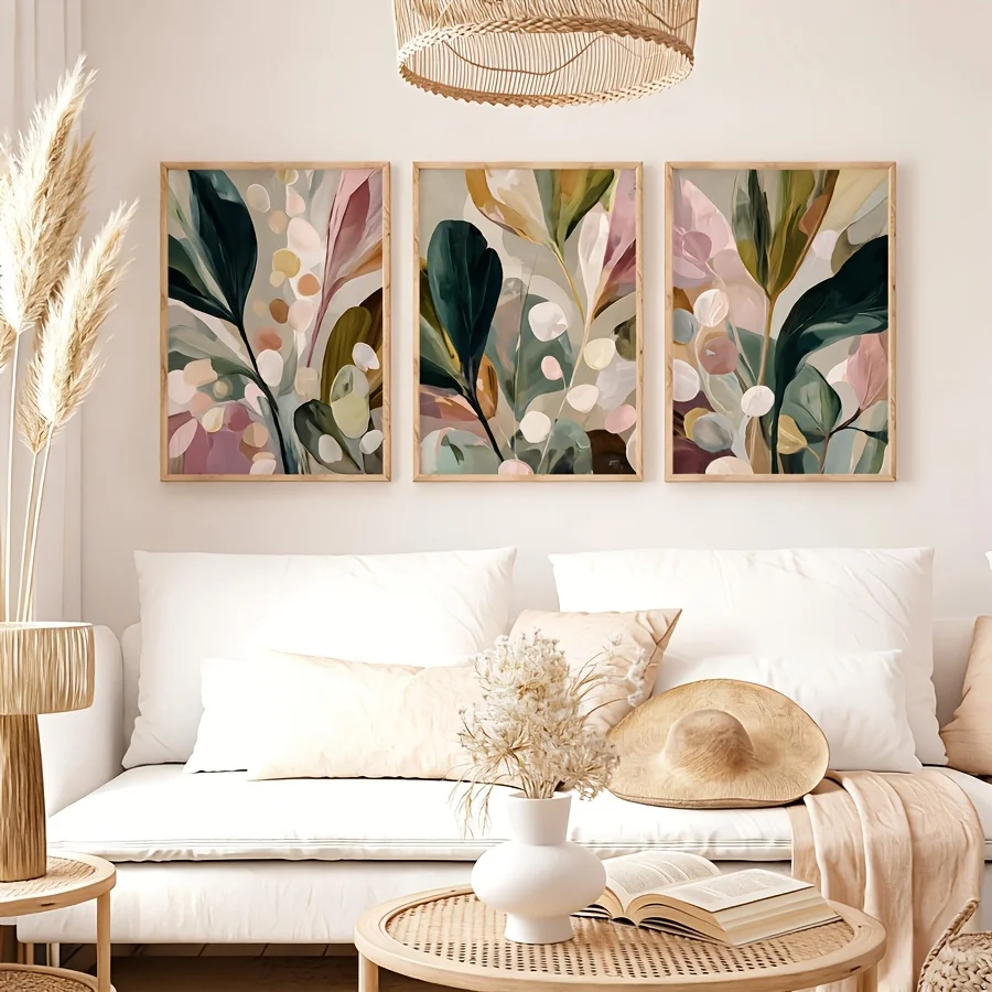 Abstract Canvas Set - Juego de 3 cuadros de gran