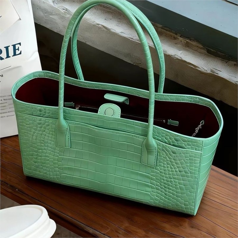 Interior Design High End - Bolso de mano verde vintage para