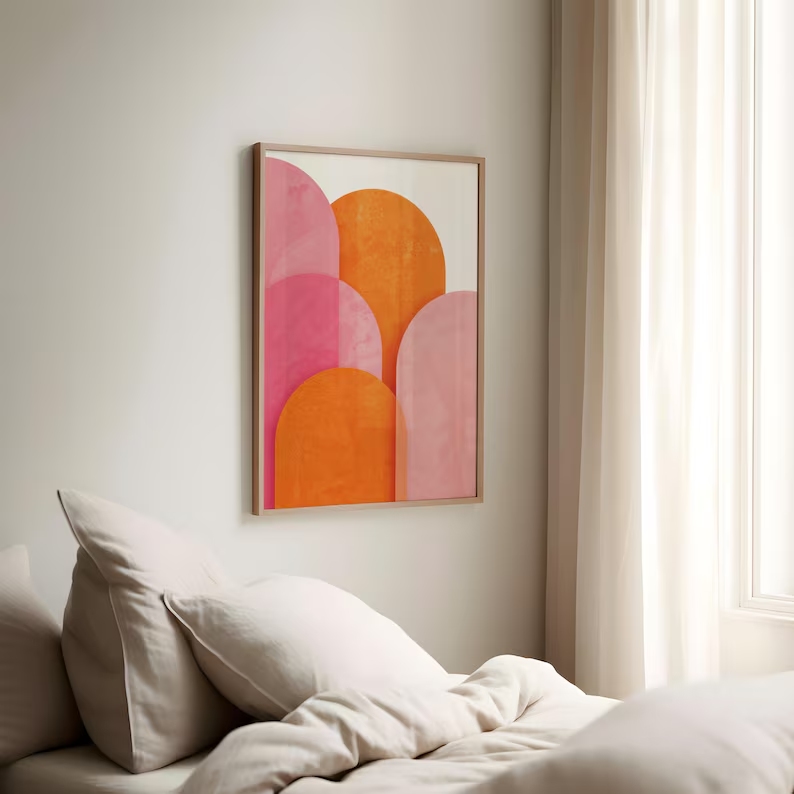 Arte de pared geométrico moder - Interior Design Living Room reseña y precio