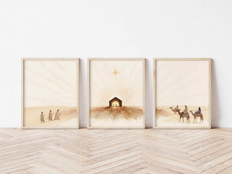 3 unids/set Natividad de Pascu - Abstract Canvas Set reseña y precio
