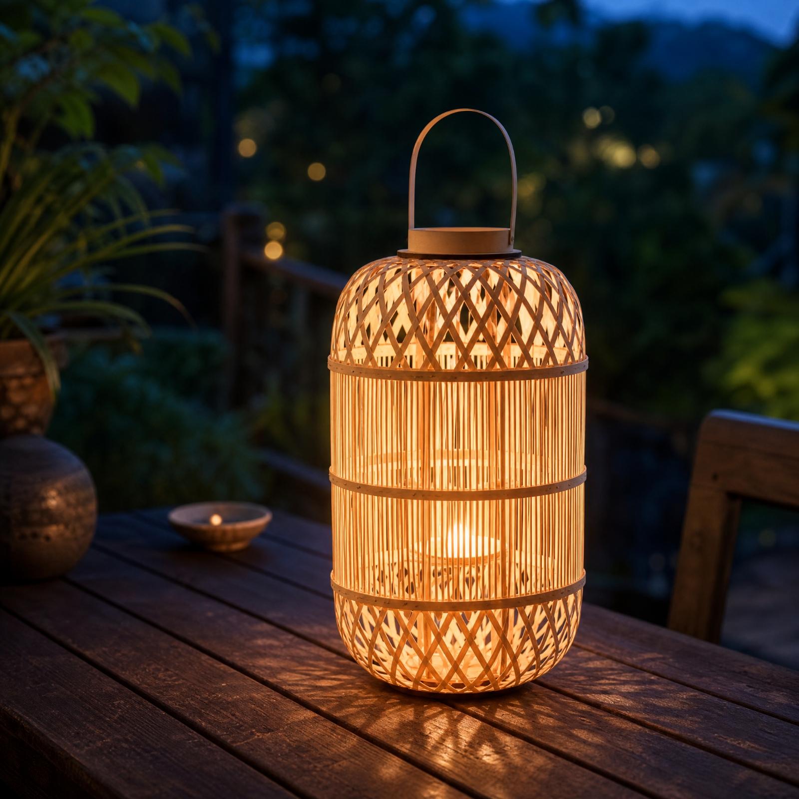Lámpara decorativa de bambú pa - Candle Holder Decor reseña y precio